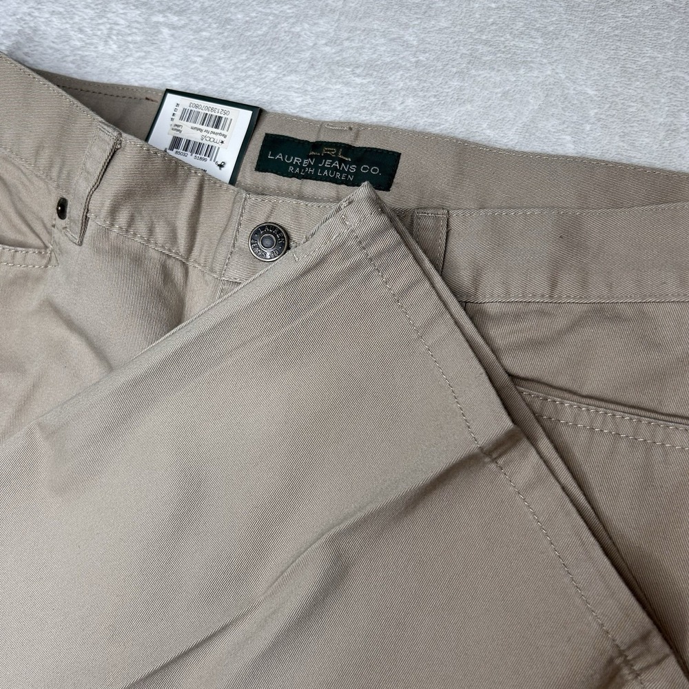 Lauren Ralph Lauren Womens Size‎ 10 Classic Midcalf Tan Pants Cropped NEW